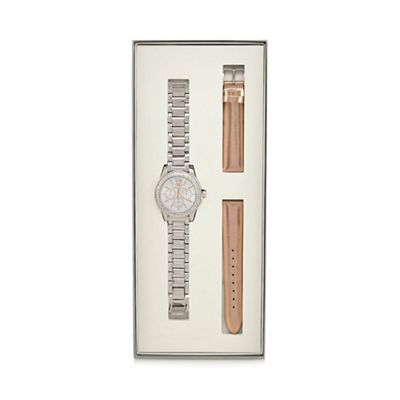 Ladies' silver linked bezel watch